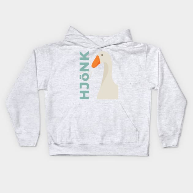 Hjonk - Goose Game - Honking Goose Kids Hoodie by anycolordesigns